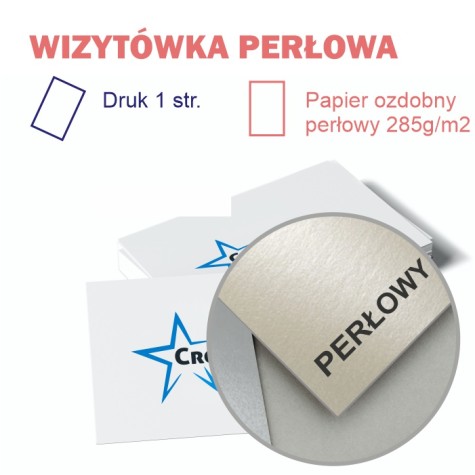 Wizytówka PERŁOWA 4+0