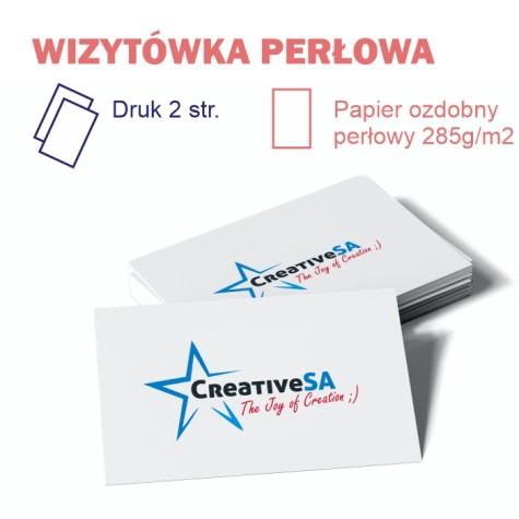 Wizytówka PERŁOWA 4+4