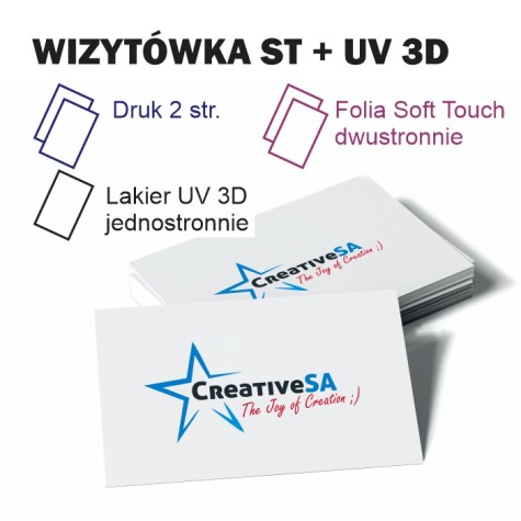 Wizytówka 4+4 | folia ST 1+1 | UV3D 1+0 Wizytówka 4+4 | folia ST 1+1 | UV3D 1+0
