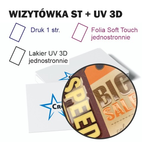 Wizytówka 4+0 | folia ST 1+0 | UV3D 1+0 Wizytówka 4+0 | folia ST 1+0 | UV3D 1+0