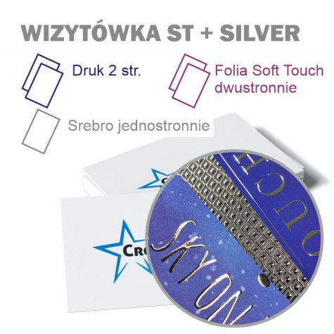 Wizytówka 4+4 | folia ST 1+1 | SILVER 1+0 Wizytówka 4+4 | folia ST 1+1 | SILVER 1+0