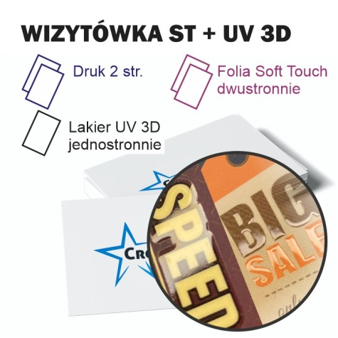 Wizytówka 4+4 | folia ST 1+1 | UV3D 1+0 Wizytówka 4+4 | folia ST 1+1 | UV3D 1+0